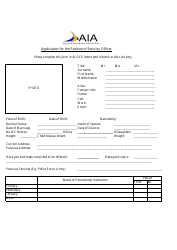 Application for the Position of Security Officer - Aia