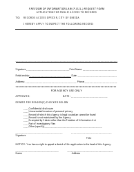 Document preview: Freedom of Information Law (F.o.i.l.) Request Form - Application for Public Access to Records - City of Oneida, New York
