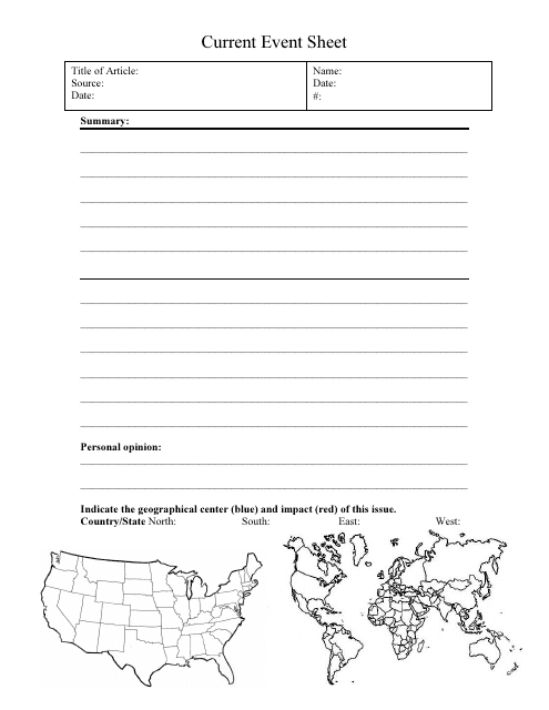 Current Event Sheet Template Download Printable PDF Templateroller