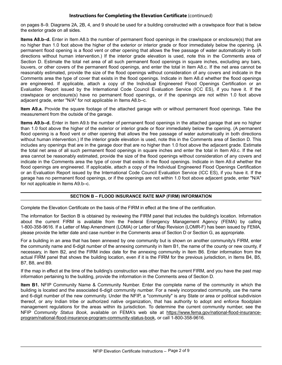 FEMA Form 086-0-33 Elevation Certificate, Page 10