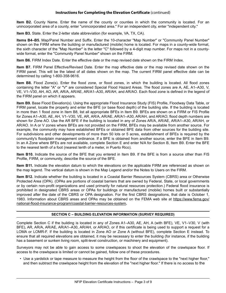 FEMA Form 086-0-33 Elevation Certificate, Page 11