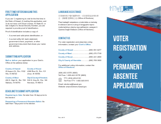 Hawaii Voter Registration &amp; Permanent Absentee Application - Hawaii