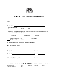 Document preview: Rental Lease Extension Agreement Form- Long Realty Sms Properties