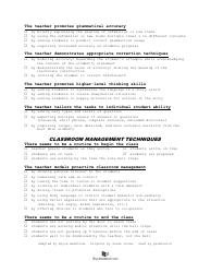 Checklist for Observing a Foreign Language Classroom, Page 2