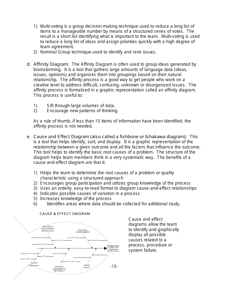 Quality Improvement Plan Template for a Small Facility, Page 13