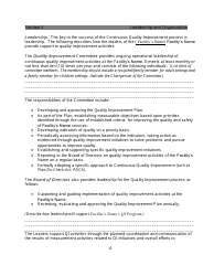 Quality Improvement Plan Template for a Small Facility, Page 4