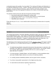 Quality Improvement Plan Template for a Small Facility, Page 5