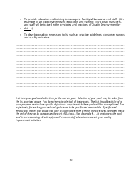 Quality Improvement Plan Template for a Small Facility, Page 6