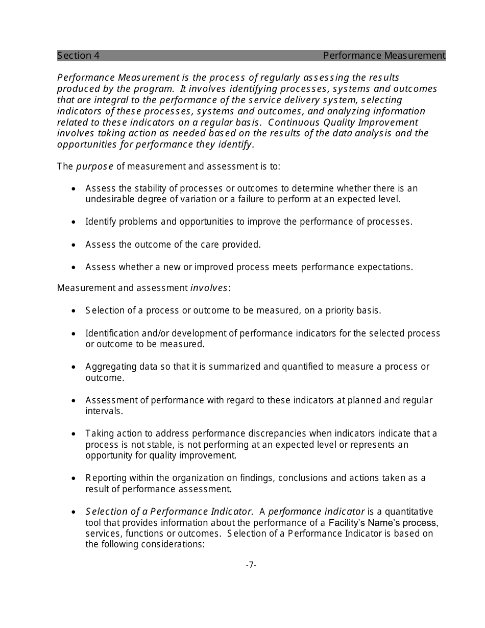 Quality Improvement Plan Template for a Small Facility - Fill Out, Sign ...