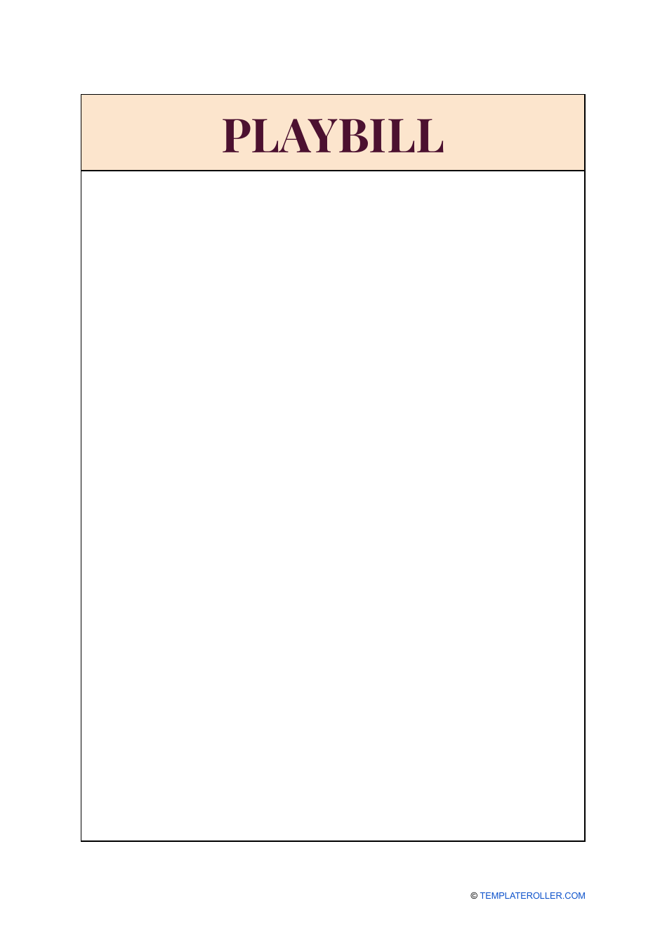 playbill template free download