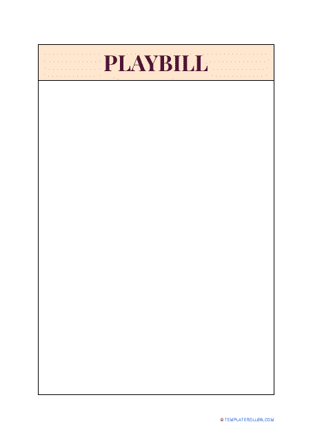 Playbill Template Download Printable PDF Templateroller