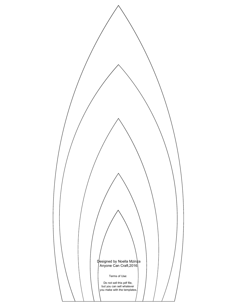 Candle Shaped Flower Petal Templates