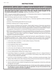Form DR8177 Report of Changes - Corporation, Limited Liability Company and Partnership Liquor and 3.2 Beer Licenses - Colorado, Page 2