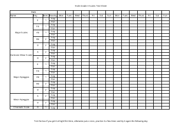 &quot;Violin Grade 3 Scales Test Sheet Template&quot;