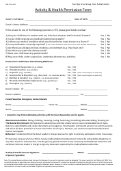 Document preview: Activity & Health Permission Form - Dorridge Scout Group - West Midlands, United Kingdom