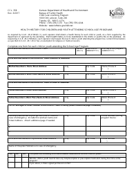 Form CCL.358 Health History for Children and Youth Attending School Age Programs - Kansas