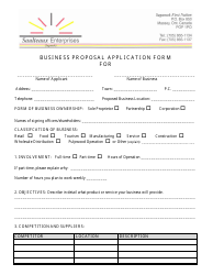 Business Proposal Application Template - Saulteaux Enterprises - Canada