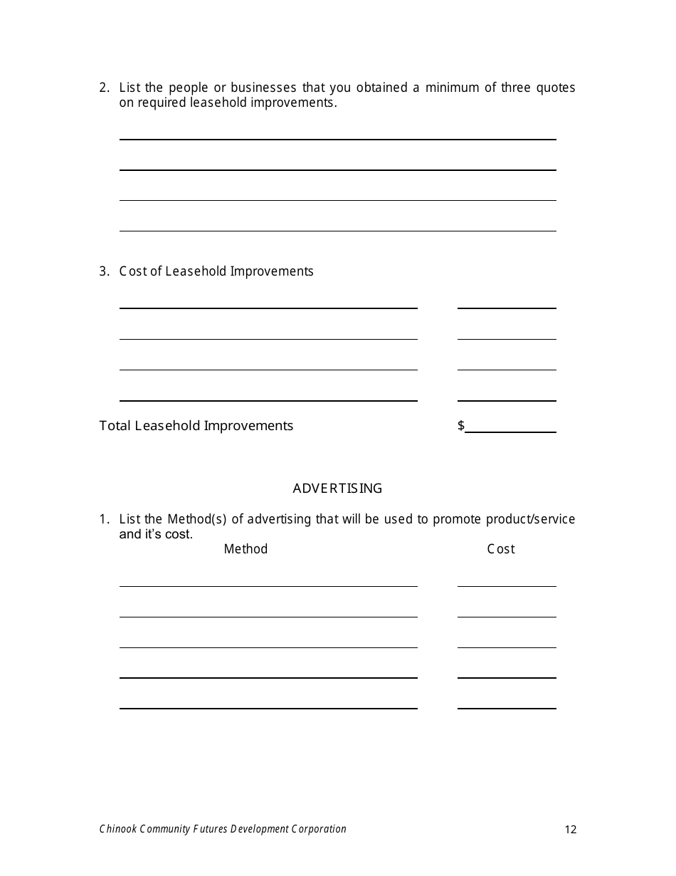 Business Proposal Template - Community Futures Chinook, Page 13