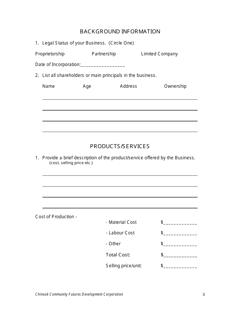 Business Proposal Template - Community Futures Chinook, Page 4