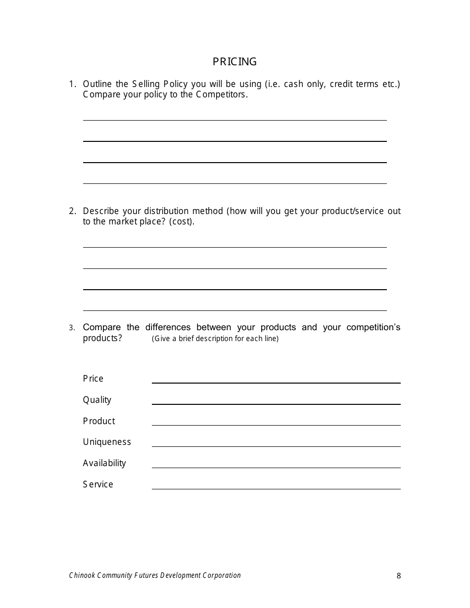 Business Proposal Template - Community Futures Chinook, Page 9