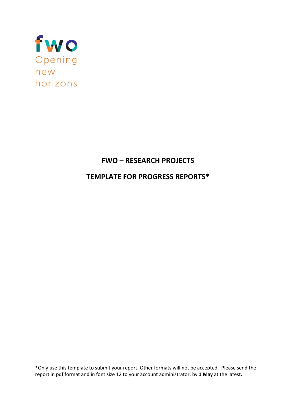 Project Progress Report Template, Page 1