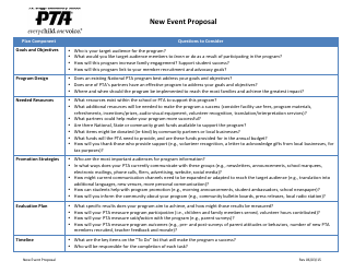 Document preview: New Event Proposal Template - Pta