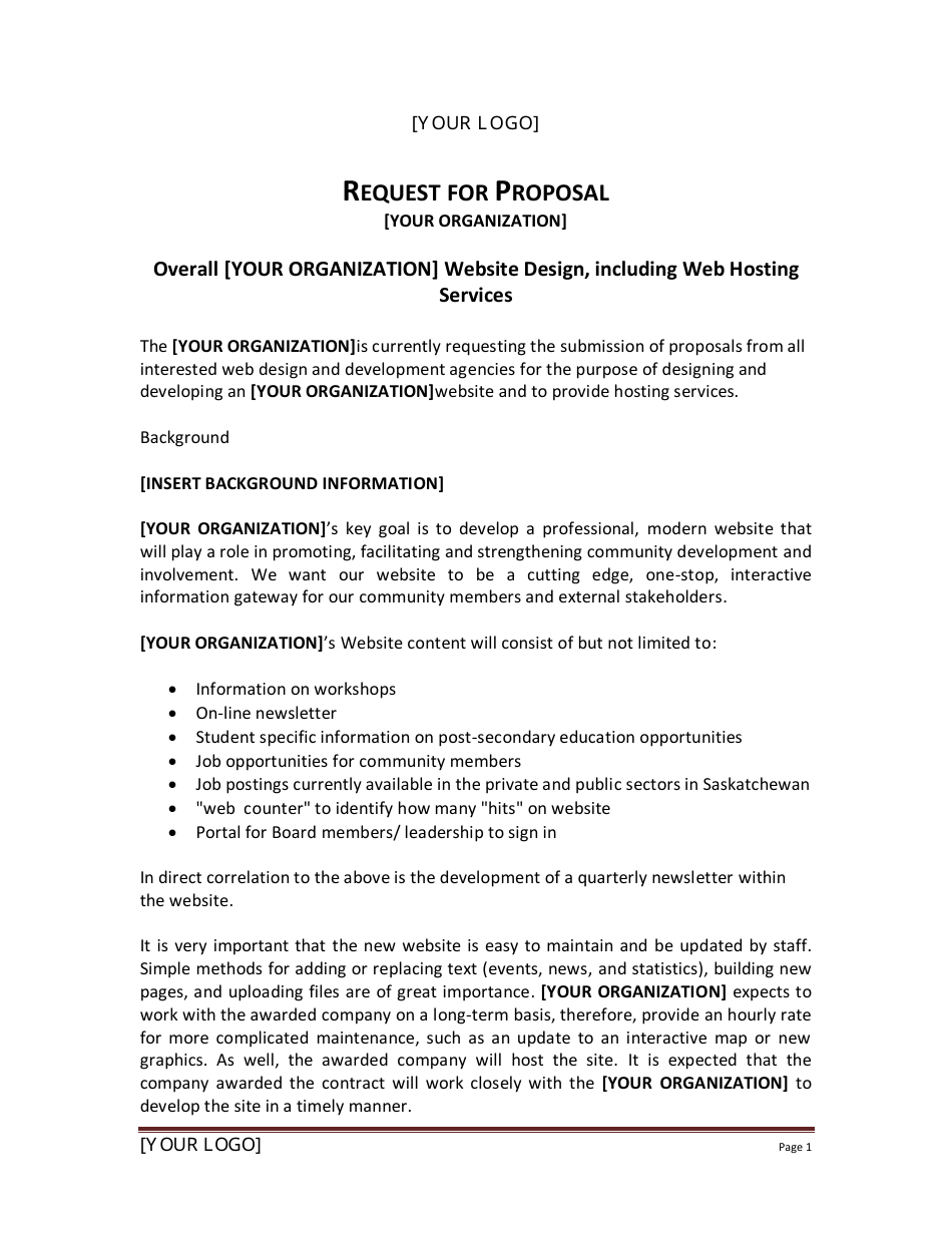Proposal Request Template, Page 1