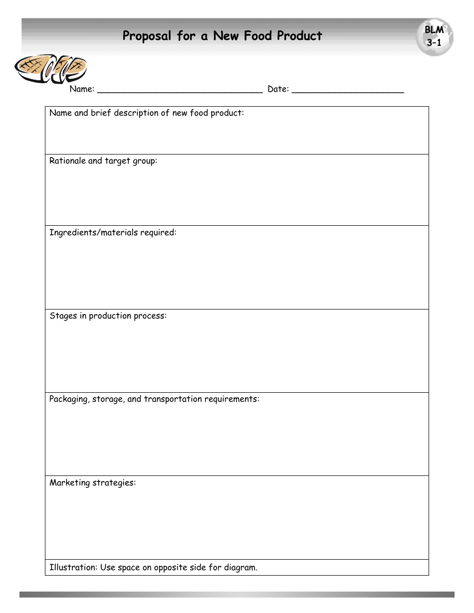 New Food Product Proposal Template, Page 1