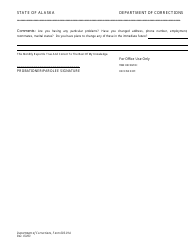 Form 603.01A &quot;Probation/Parole Monthly Report Form&quot; - Alaska, Page 2
