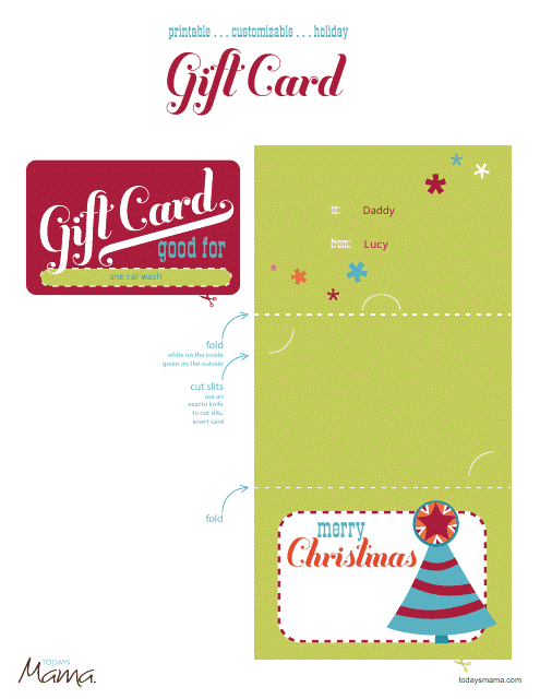 Christmas Gift Card Templates - Todays Mama Download Pdf