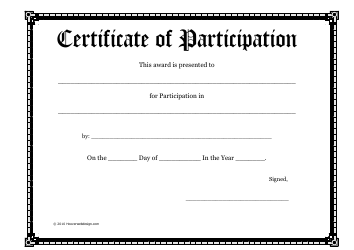 Certificate of Participation Template Download Printable PDF ...