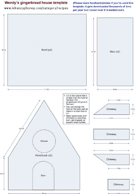 &quot;Wendy's Gingerbread House Template&quot; Download Pdf