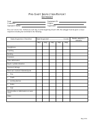 Pre-shift Inspection Report Form - Boomlift/Scissor Lift, Page 2