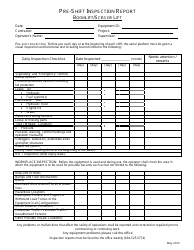 Document preview: Pre-shift Inspection Report Form - Boomlift/Scissor Lift