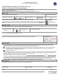 Form CA-1 Federal Employee's Notice of Traumatic Injury and Claim for Continuation of Pay/Compensation