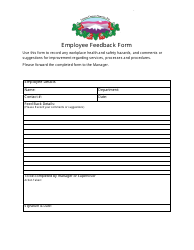 Document preview: Employee Feedback Form - Lassen Canyon Nursery