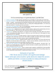 Document preview: The Environmental Impact of Cigarette Butt Waste: Just the Facts