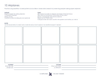 Document preview: 10 Airplanes Classroom Observation Form - Yes and Yonder