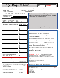 Document preview: Church Budget Request Form