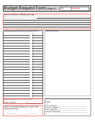 Church Budget Request Form, Page 2