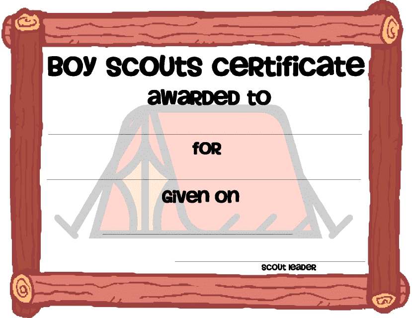 &quot;Boy Scouts Certificate Template&quot; Download Pdf