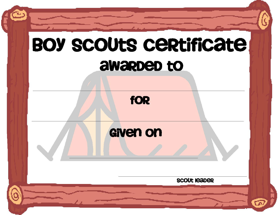 Boy Scouts Certificate Template - Preview