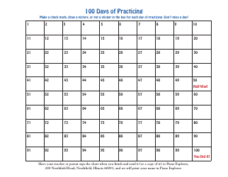 &quot;100 Piano Practice Days Template - Piano Explorer&quot;