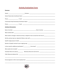 Document preview: Activity Evaluation Form - South Washington County Schools
