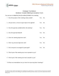 Document preview: Sample Meeting Evaluation Form