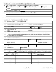 Form MSC301 QED Background Check Request - Oregon, Page 2