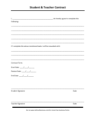 Document preview: Student & Teacher Contract Template