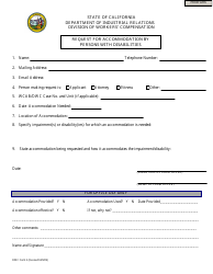 DWC Form 5 &quot;Request for Accommodation by Persons With Disabilities&quot; - California