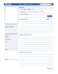 &quot;Facebook-Styled Personal Information Sheet&quot;