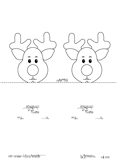 Mini Reindeer Head Lollipop Template image preview